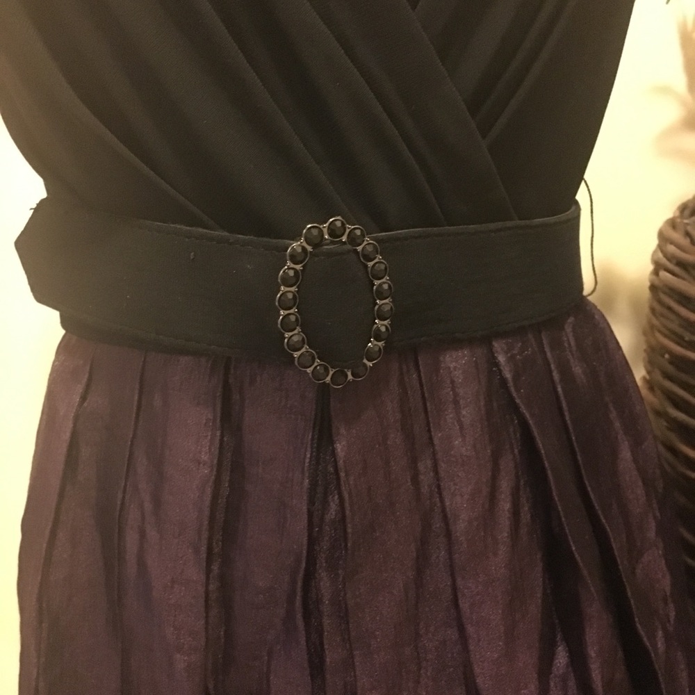 R & M Richards Purple & Black Dress